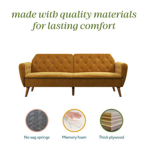 Novogratz Tallulah Memory Foam Futon Sofa Bed - Mustard