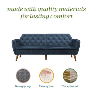 Novogratz Tallulah Memory Foam Futon Sofa Bed - Blue