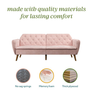 Novogratz Tallulah Memory Foam Futon Sofa Bed - Pink