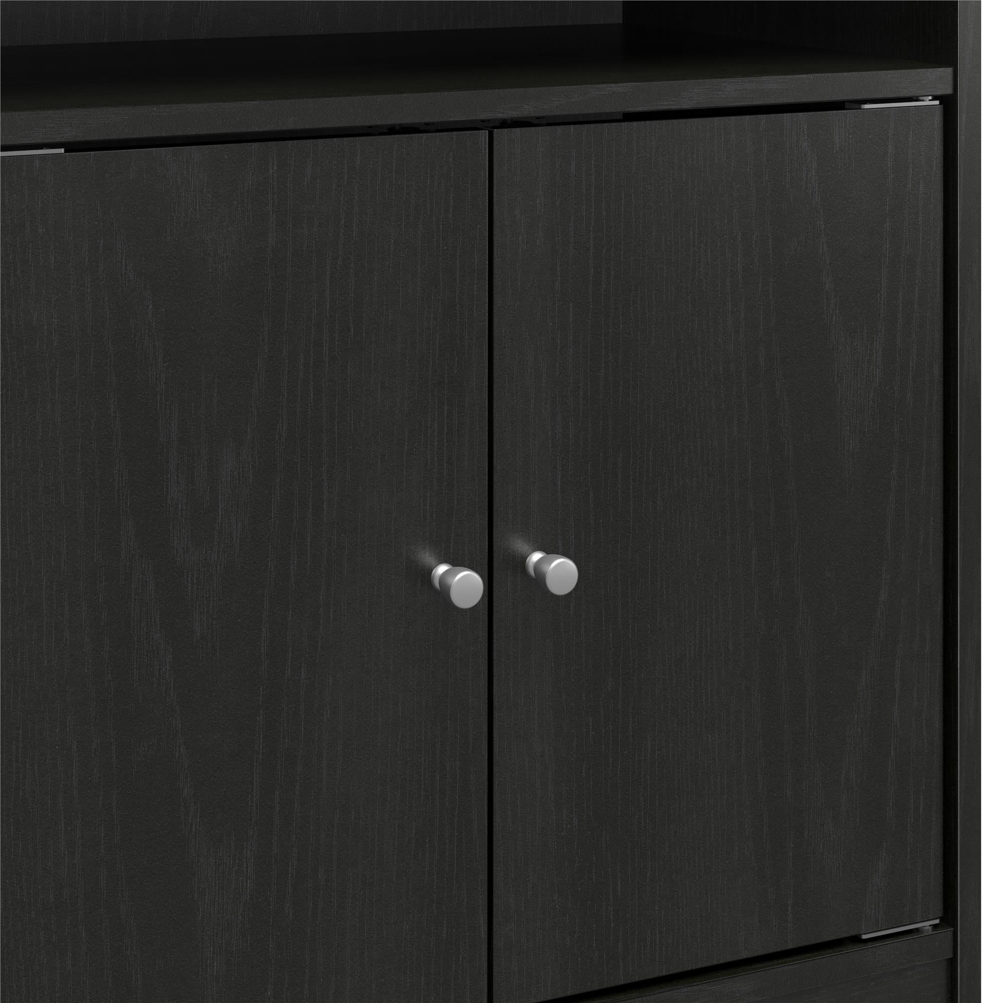 Ameriwood Home Landry Kitchen Microwave Cart - Black Oak