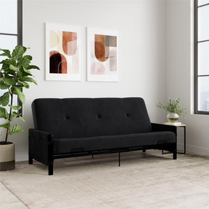 DHP Fairview Futon Set with Metal Frame and 6" Polyester Mattress - Charcoal