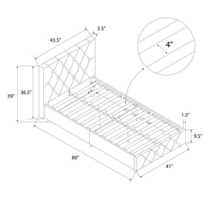 DHP Dakota Upholstered Bed Frame - White Faux leather - Twin