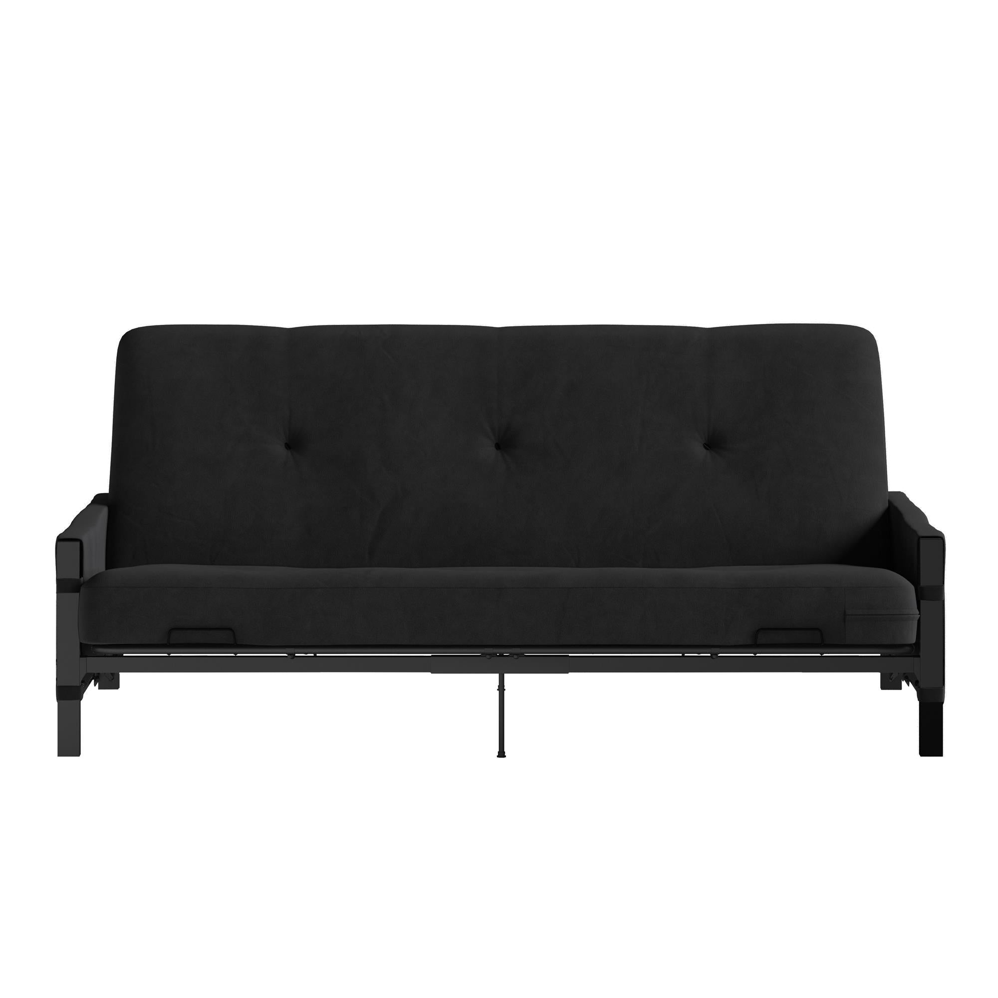 DHP Fairview Futon Set with Metal Frame and 6" Polyester Mattress - Charcoal
