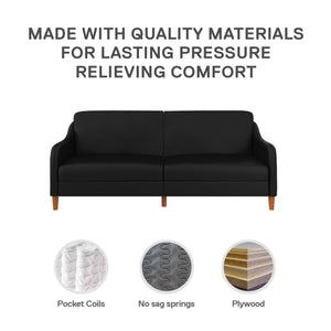 DHP Jasper Futon Sofa Bed - Black