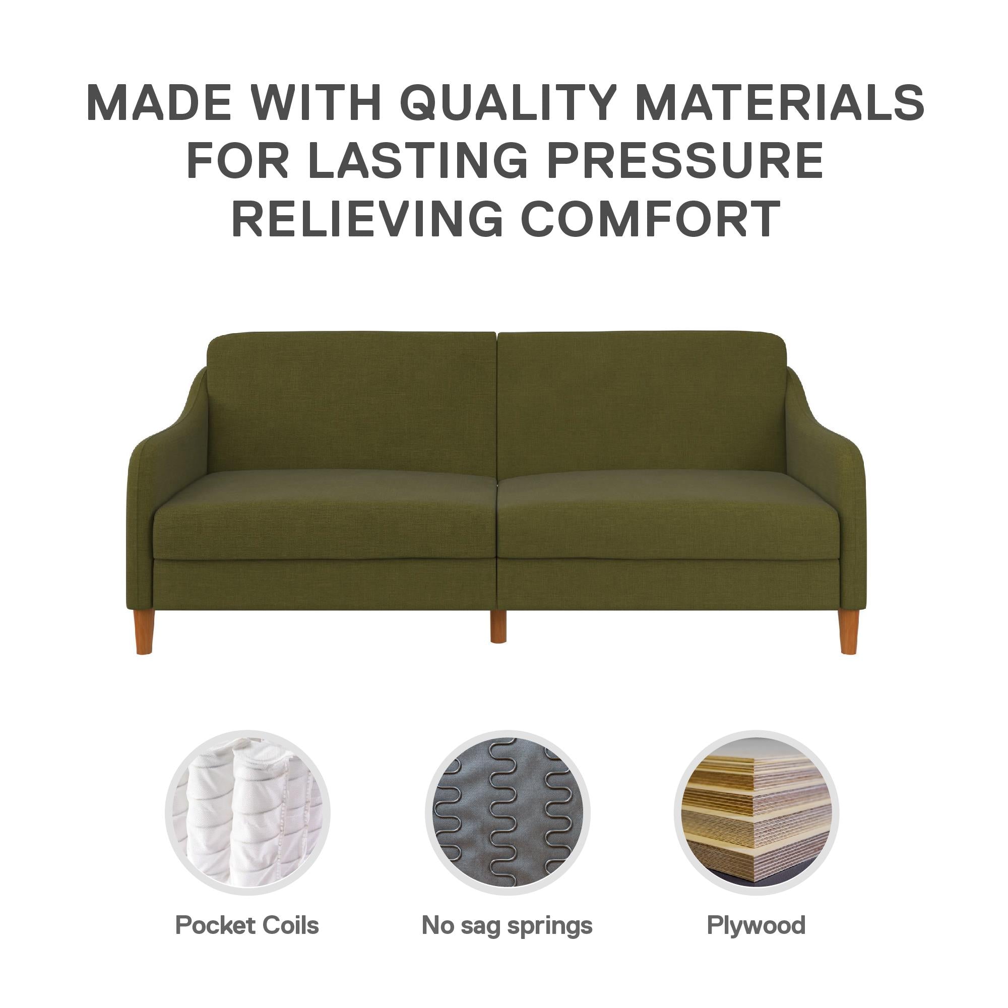 DHP Jasper Futon Sofa Bed - Green