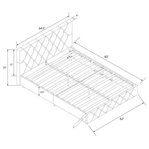 DHP Dakota Upholstered Bed Frame - White Faux leather - Queen