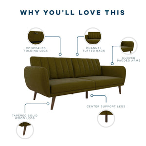 Novogratz Brittany Futon Sofa Bed - Green