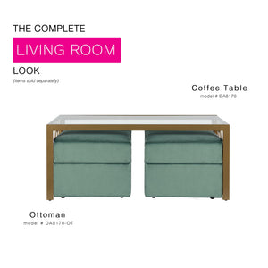 CosmoLiving Juliette Glass Top Coffee Table - Brass