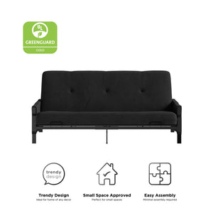 DHP Fairview Futon Set with Metal Frame and 6" Polyester Mattress - Charcoal