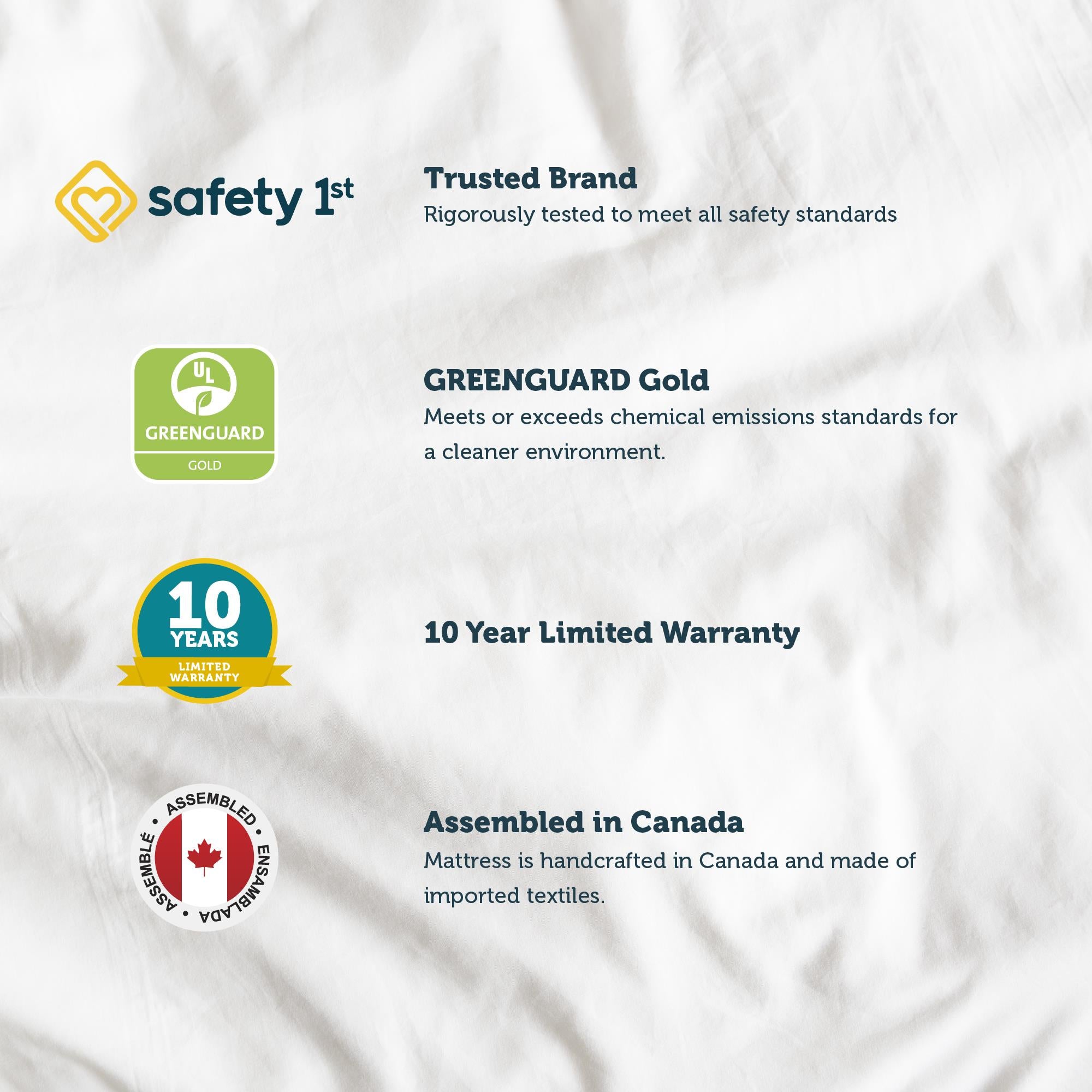 Safety 1st Grow with Me Dual Sided 2-in-1 Baby Crib & Toddler Bed Mattress - White - Crib & Toddler Mattress