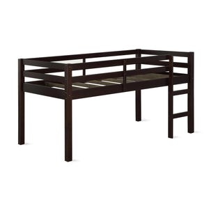 DHP Milton Kids' Low Wood Loft Bed - Espresso - Twin