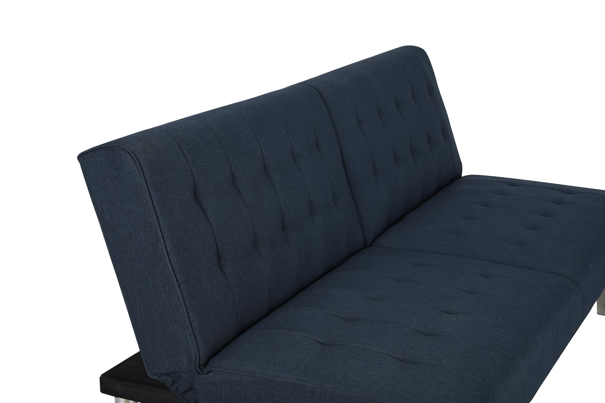 DHP Emily Armless Futon Sofa Bed - Navy