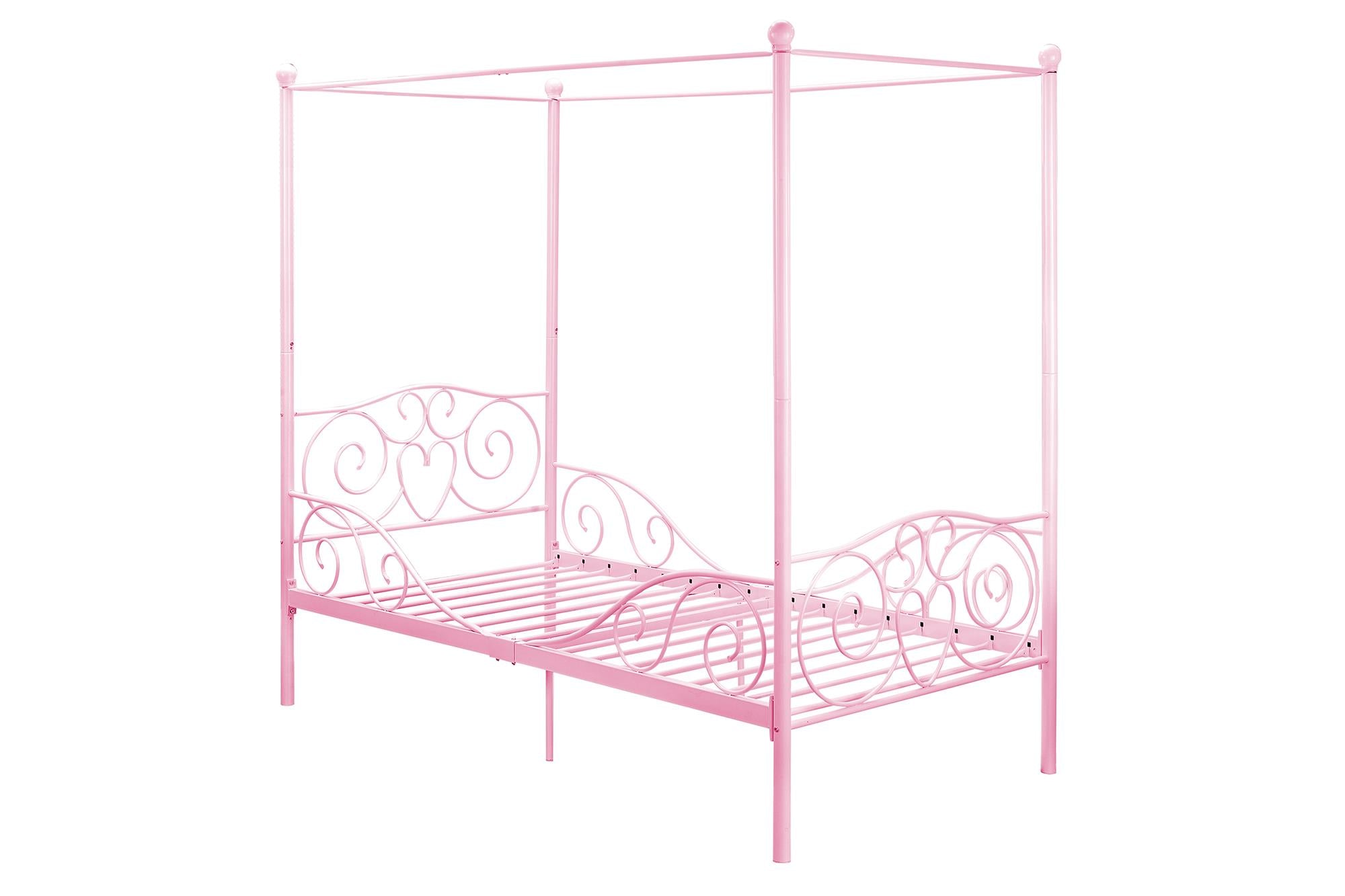 DHP Canopy Metal Bed - Pink - Twin