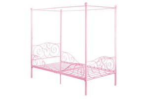DHP Canopy Metal Bed - Pink - Twin