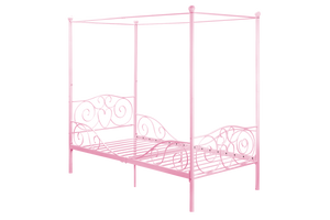 DHP Canopy Metal Bed - Pink - Twin