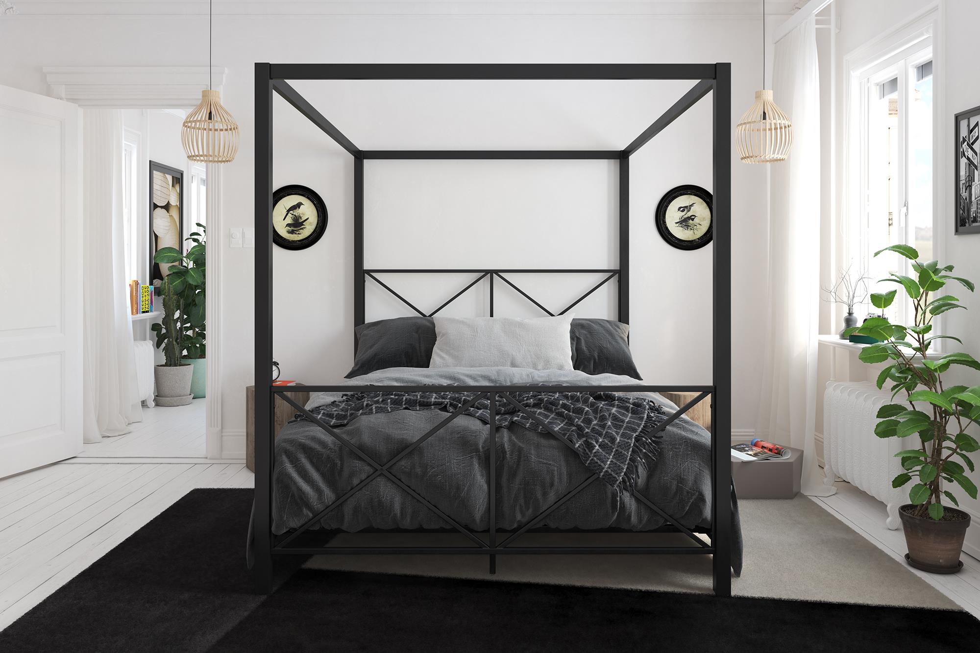 DHP Rosedale Metal Canopy Bed - Black - Queen
