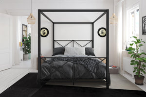 DHP Rosedale Metal Canopy Bed - Black - Queen