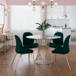 CosmoLiving Westwood Glass Top Dining Table - Brass