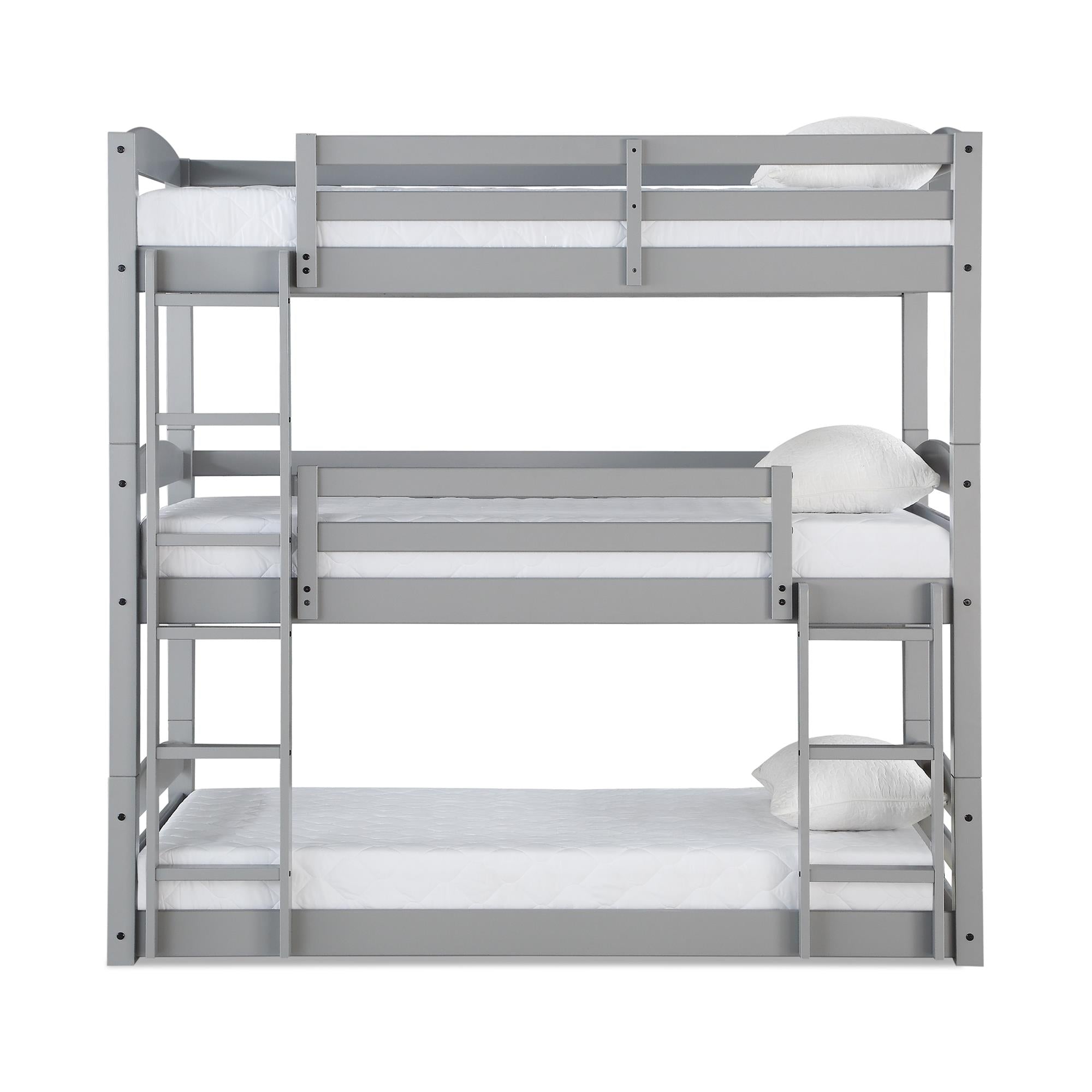 DHP Sierra Kids' Wood Triple Bunk Bed - Gray