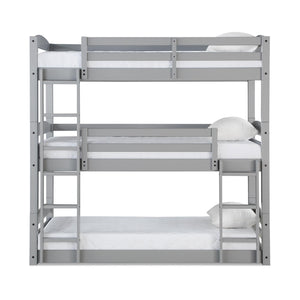 DHP Sierra Kids' Wood Triple Bunk Bed - Gray