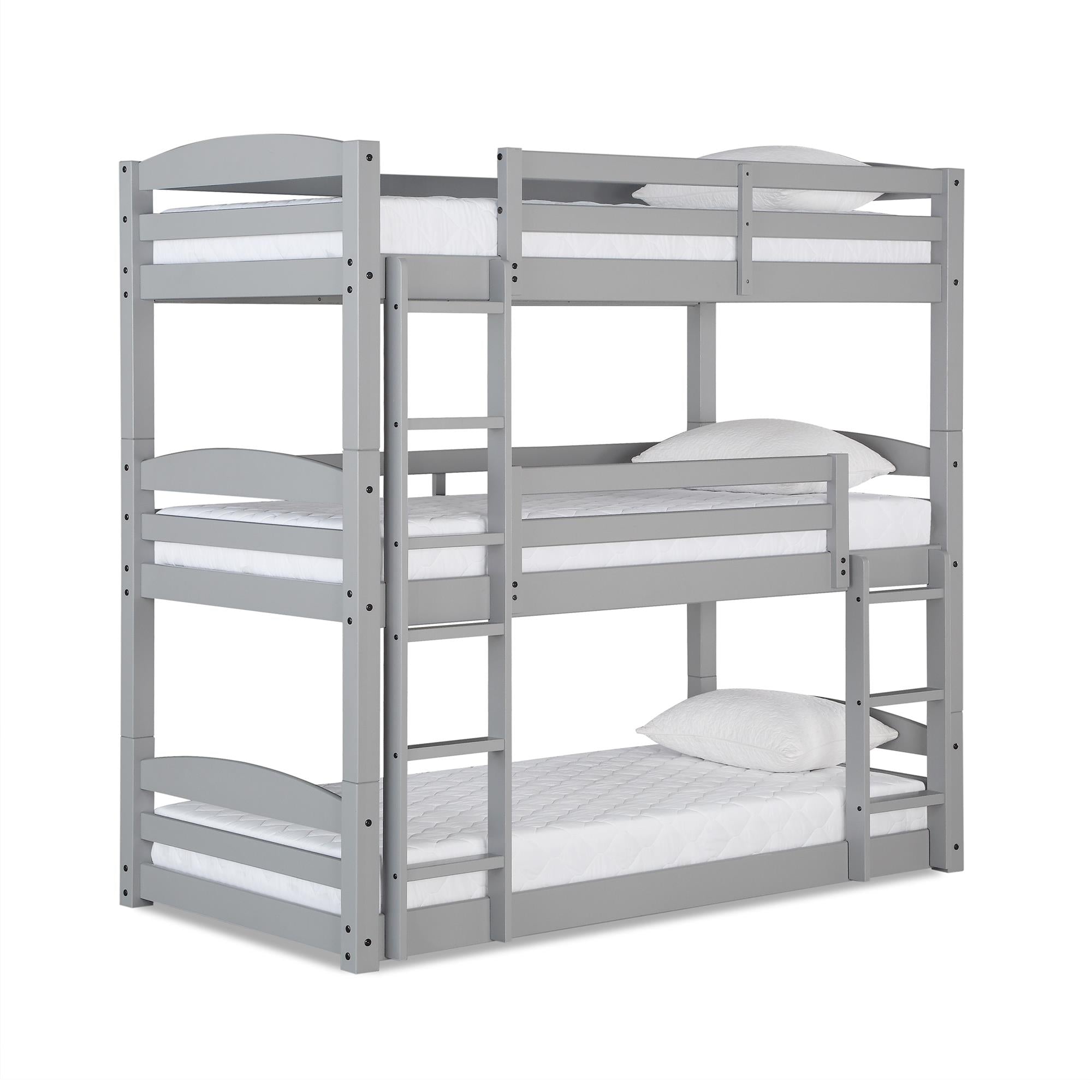 DHP Sierra Kids' Wood Triple Bunk Bed - Gray