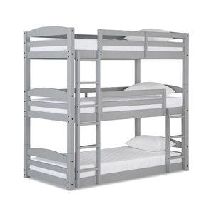 DHP Sierra Kids' Wood Triple Bunk Bed - Gray