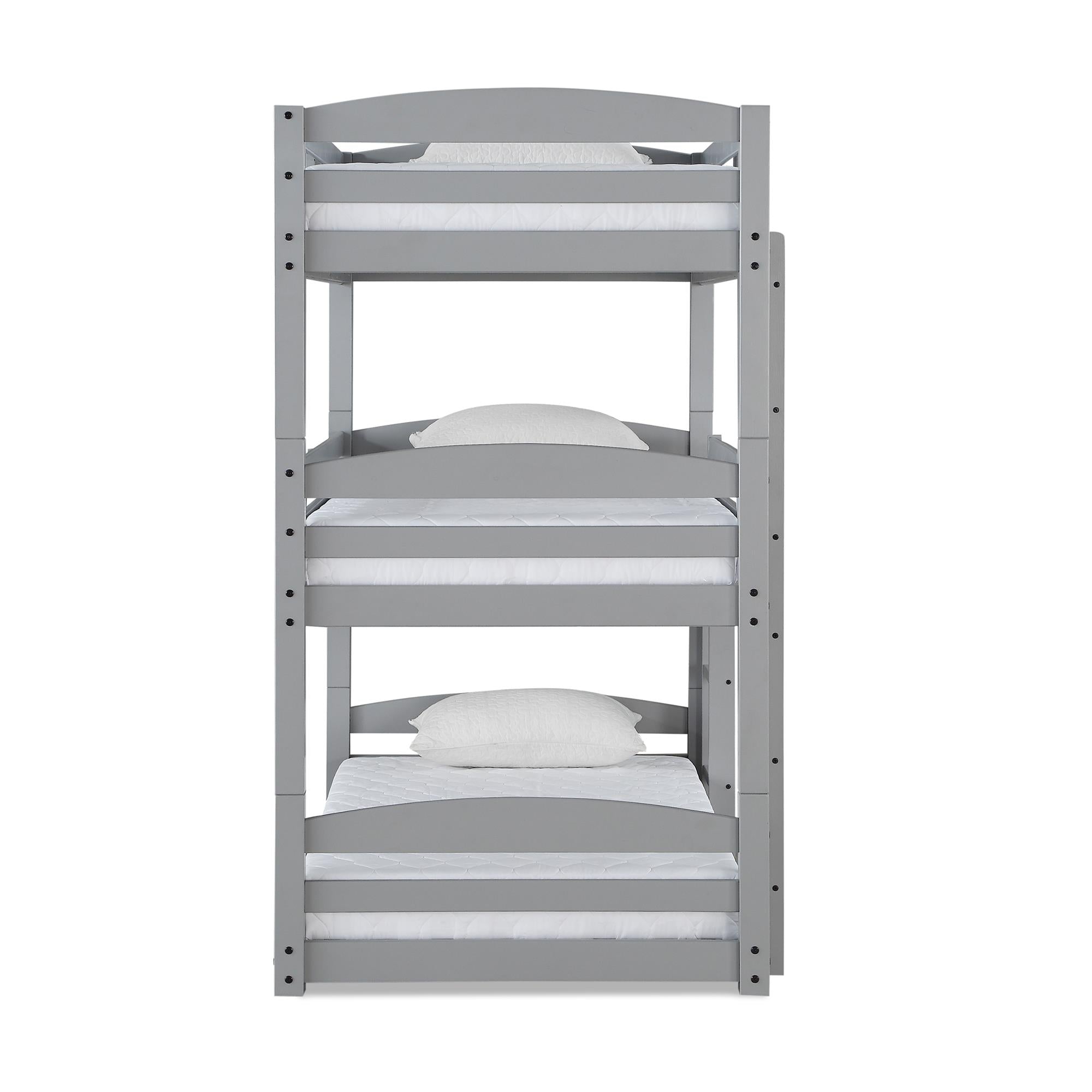 DHP Sierra Kids' Wood Triple Bunk Bed - Gray