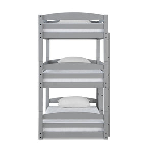 DHP Sierra Kids' Wood Triple Bunk Bed - Gray