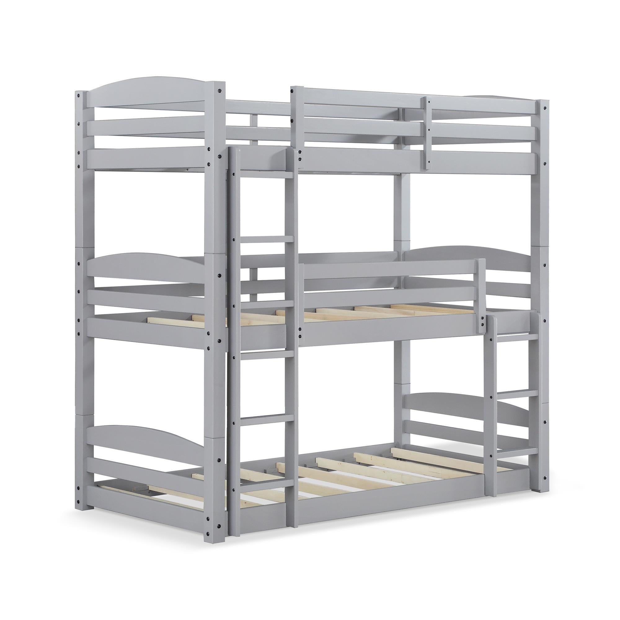 DHP Sierra Kids' Wood Triple Bunk Bed - Gray