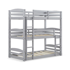 DHP Sierra Kids' Wood Triple Bunk Bed - Gray