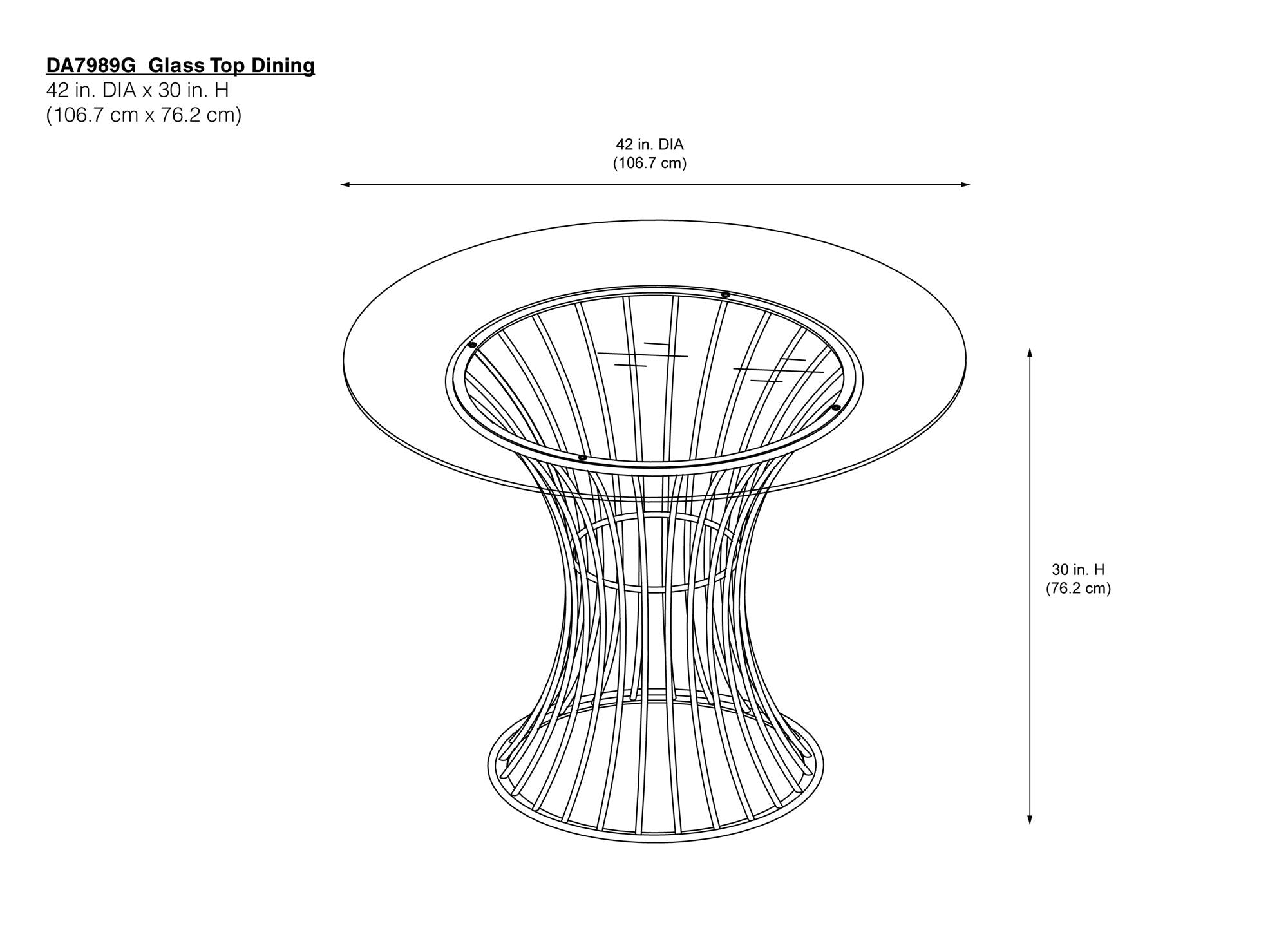 CosmoLiving Westwood Glass Top Dining Table - Brass