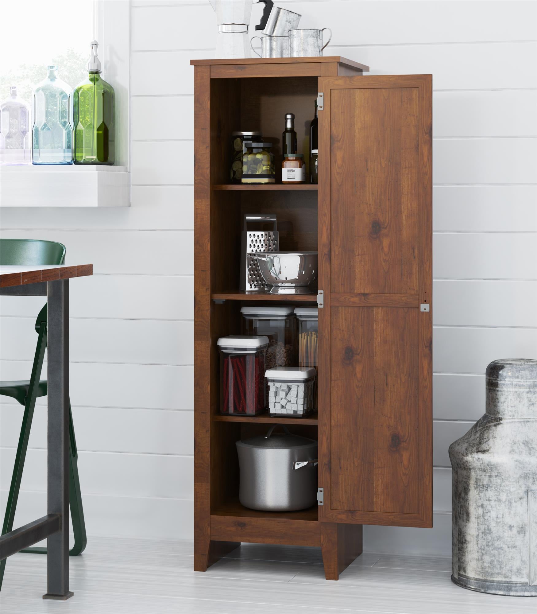 Ameriwood Home Milford Single Door Storage Pantry Cabinet - Old Village Pine