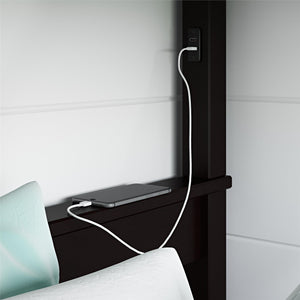 DHP Moon Kids' Wood Bunk Bed with USB - Espresso