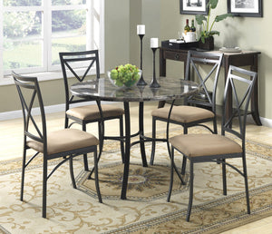 DHP 5-Piece Faux Marble Top Dining Room Set - Black Coffee