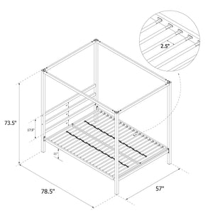 DHP Modern Metal Canopy Bed - White - Full