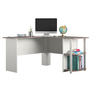Ameriwood Home Dakota L Desk with Bookshelves - White