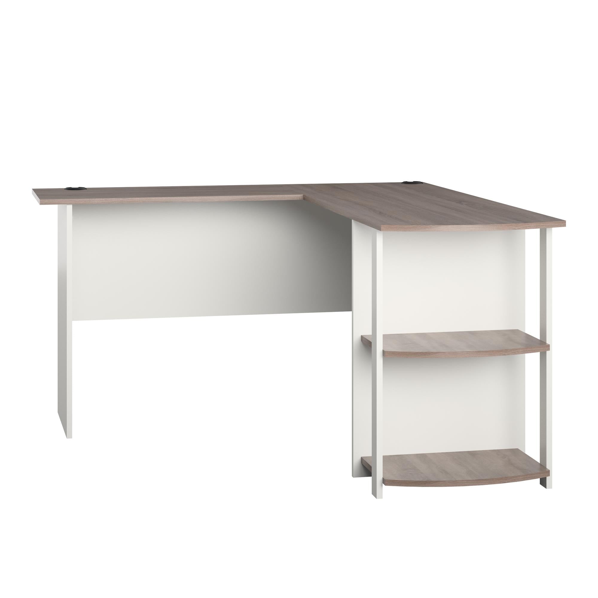 Ameriwood Home Dakota L Desk with Bookshelves - White