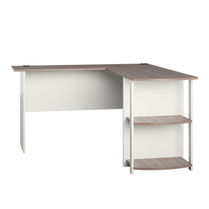 Ameriwood Home Dakota L Desk with Bookshelves - White