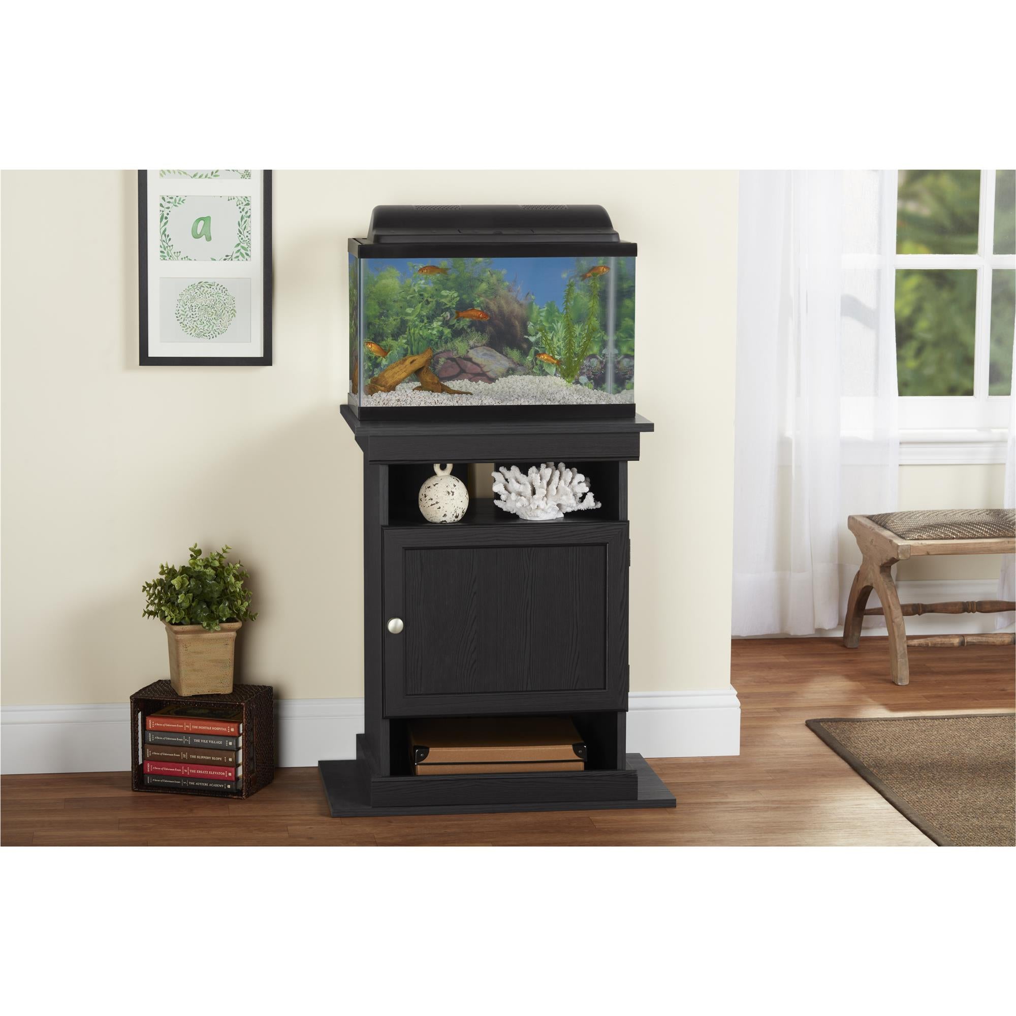 Ollie & Hutch Flipper™ 10/20 Gallon Aquarium or Terrarium Stand - Black Oak