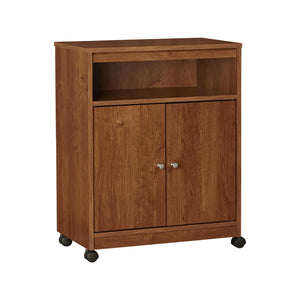 Ameriwood Home Landry Kitchen Microwave Cart, Brown Oak - Bank Alder