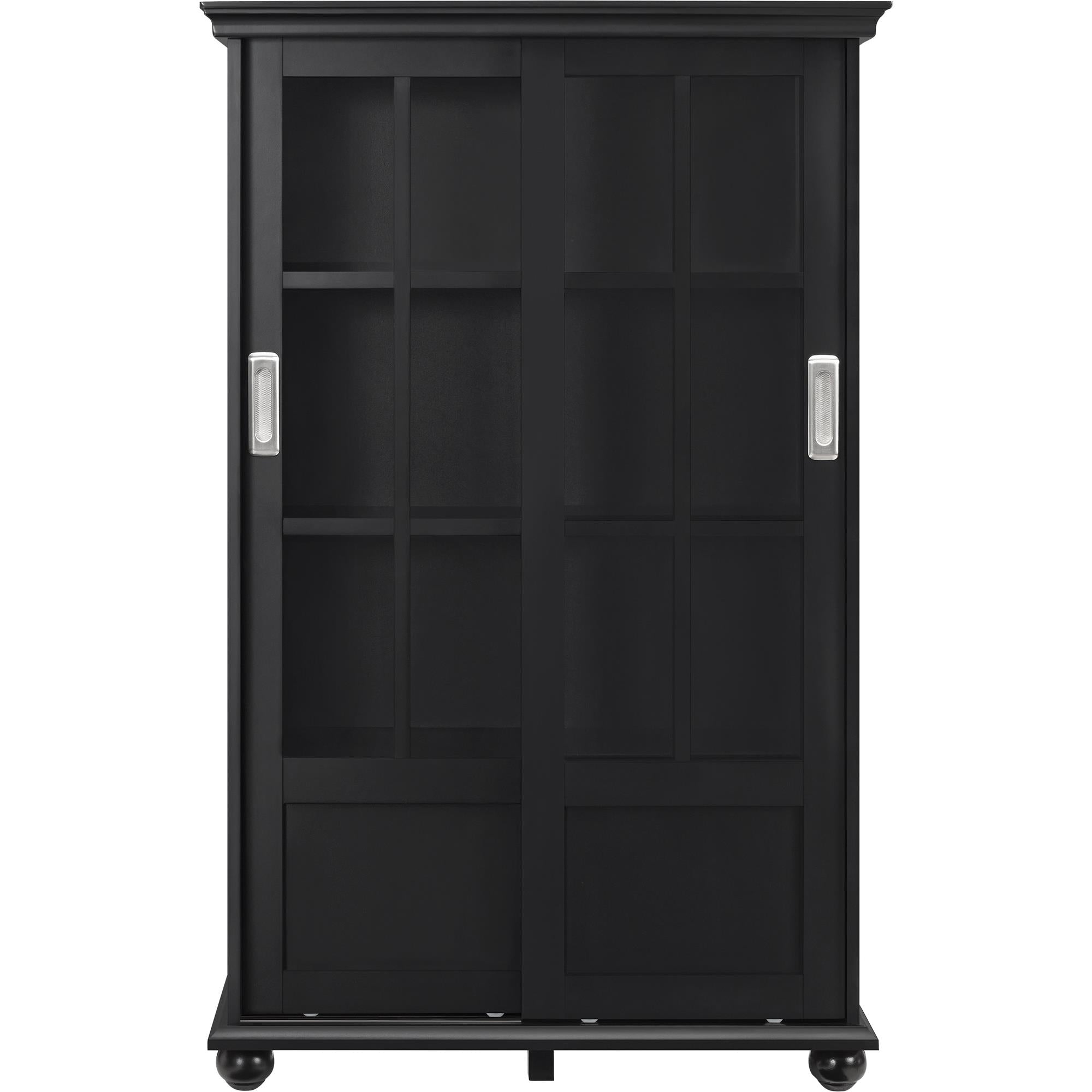 Ameriwood Home Aaron Lane Bookcase with Sliding Glass Doors - Black