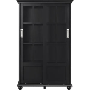 Ameriwood Home Aaron Lane Bookcase with Sliding Glass Doors - Black