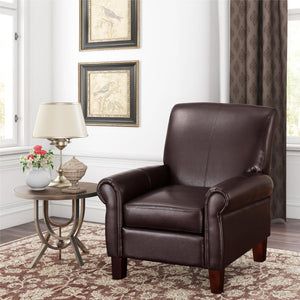 DHP Faux Leather Club Chair - Brown