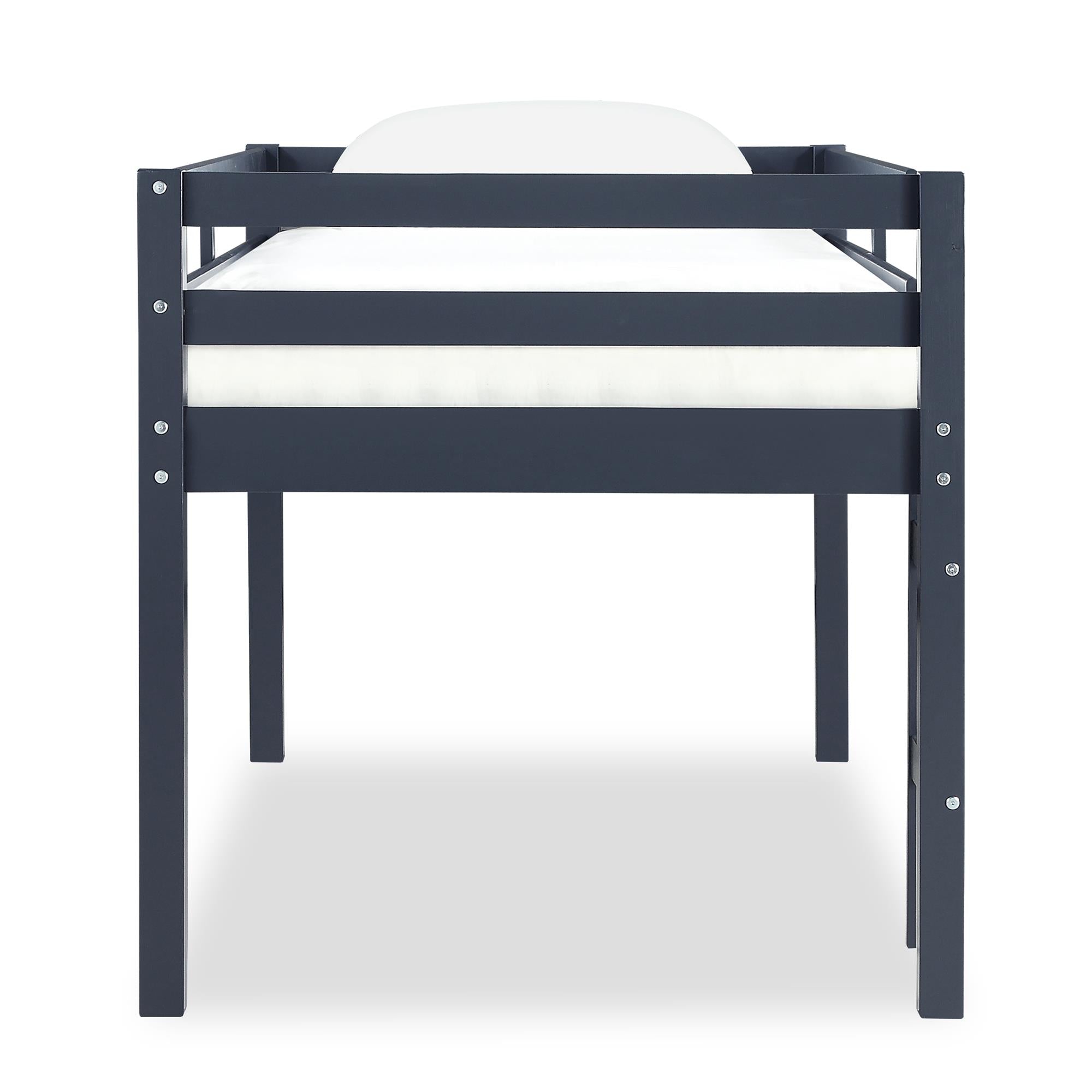 DHP Milton Kids' Low Wood Loft Bed - Blue