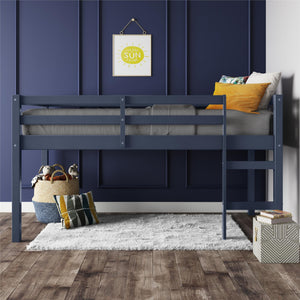 DHP Milton Kids' Low Wood Loft Bed - Blue