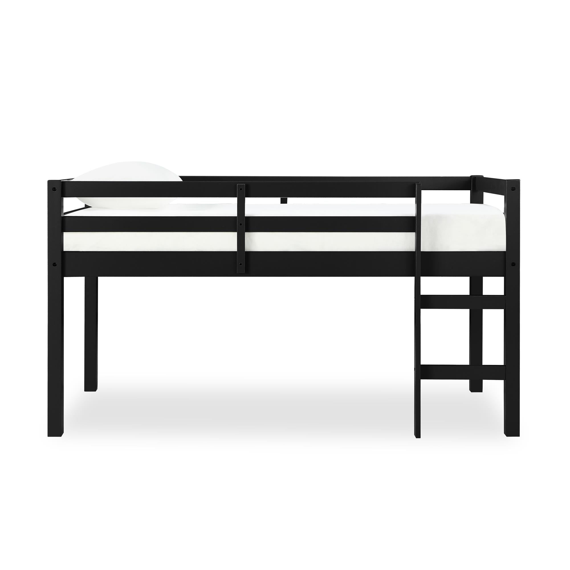 DHP Milton Kids' Low Wood Loft Bed - Black