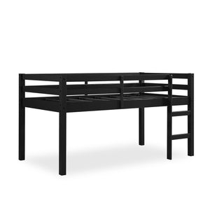 DHP Milton Kids' Low Wood Loft Bed - Black