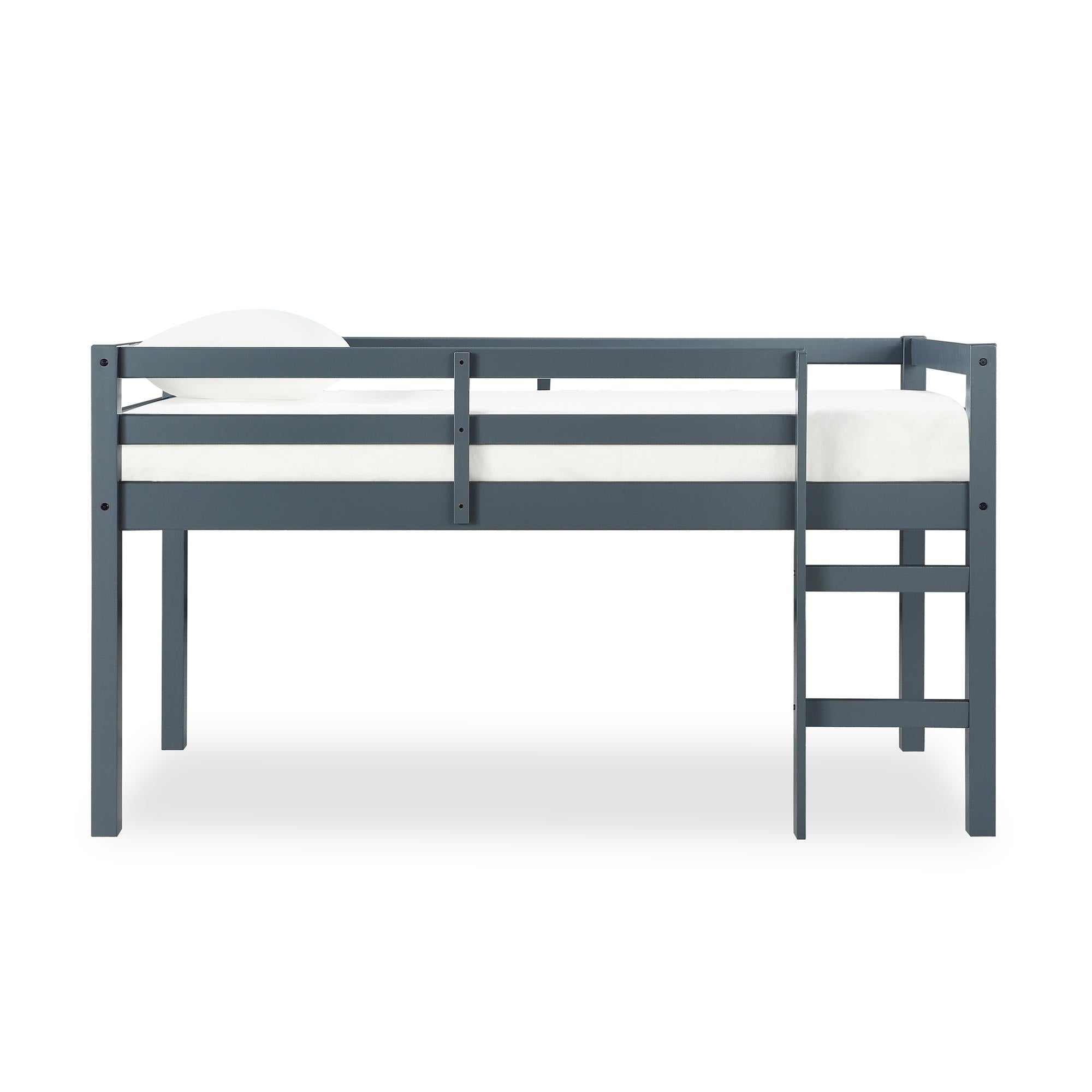 DHP Milton Kids' Low Wood Loft Bed - Gray
