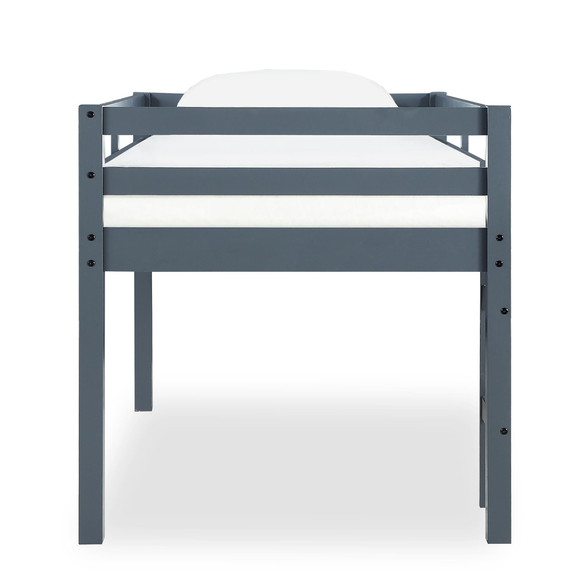 DHP Milton Kids' Low Wood Loft Bed - Gray
