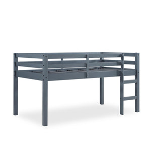 DHP Milton Kids' Low Wood Loft Bed - Gray